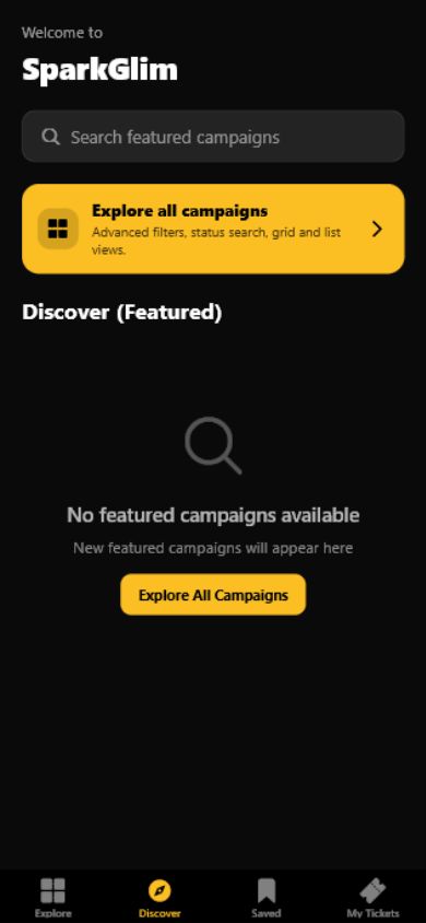 SparkGlim mobile event discovery experience in Ghana