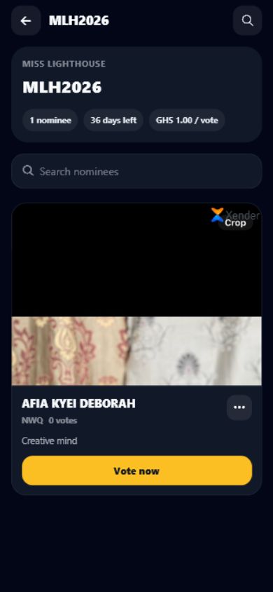 SparkGlim mobile nominee voting page